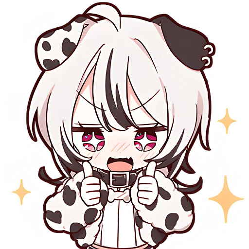 👍 Стикер «Далматинская тян Dalmatian chan» для Telegram