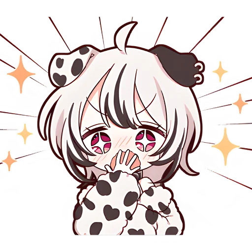 🫢 Стикер «Далматинская тян Dalmatian chan» для Telegram