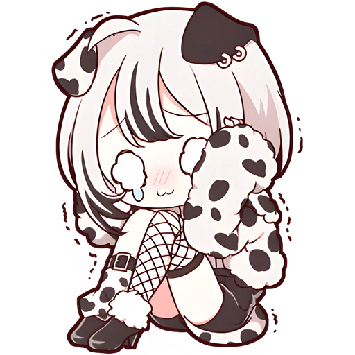 😢 Стикер «Далматинская тян Dalmatian chan» для Telegram
