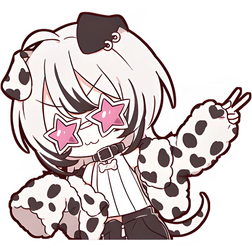 😎 Стикер «Далматинская тян Dalmatian chan» для Telegram