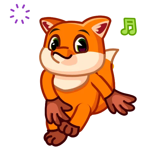 🦊 Стикер «Music & Dance» для Telegram