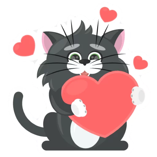 Стикерпак Dark Cat для Telegram — скачать