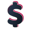 🤩 Эмодзи «Темный шрифт с розовой обводкой» для Telegram