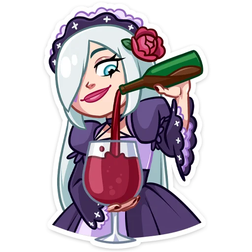 🍷 Стикер «Темная Леди» для Telegram