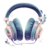 🎧 Эмодзи «Синие буквы, иконки нарисованные нейросетью» для Telegram
