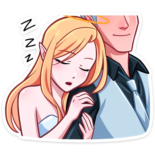 😴 Стикер «Поставляется как стиль к набору -> [Дьявол и Дьяволица]» для Telegram