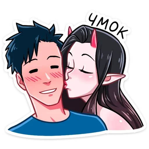 💋 Стикер «Синяя Дьяволица Даниэла» для Telegram