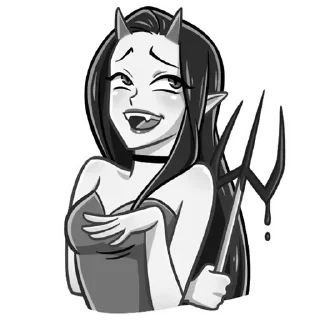 😈 Стикер «Дьяволица» для Telegram