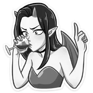 🍷 Стикер «Дьяволица» для Telegram