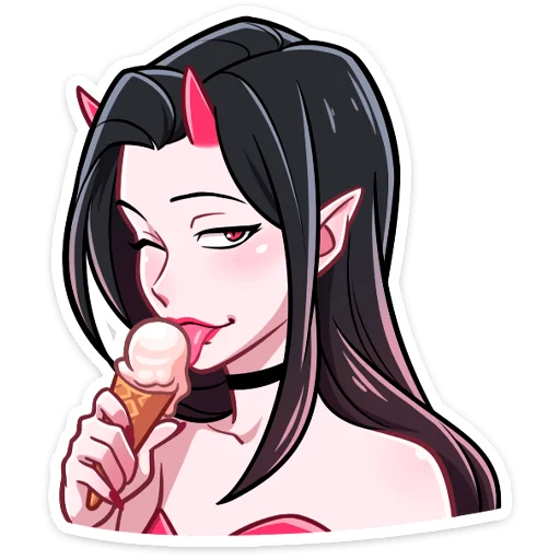 🍨 Стикер «Дьявол и Дьяволица» для Telegram