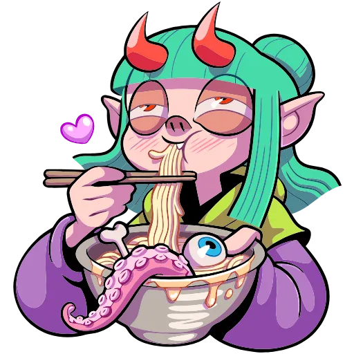 🍜 Эмодзи «Чертовка Лу» для Telegram