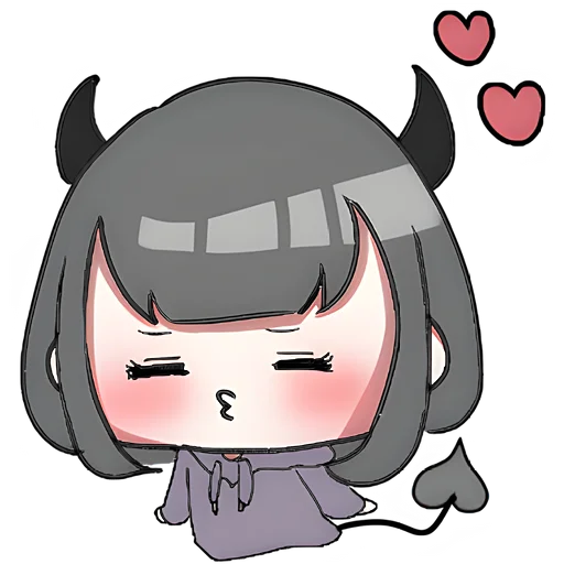 😘 Стикер «Дьявол-чан» для Telegram
