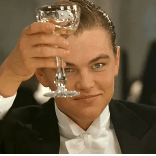 🥂 Стикер «Леонардо Ди Каприо» для Telegram