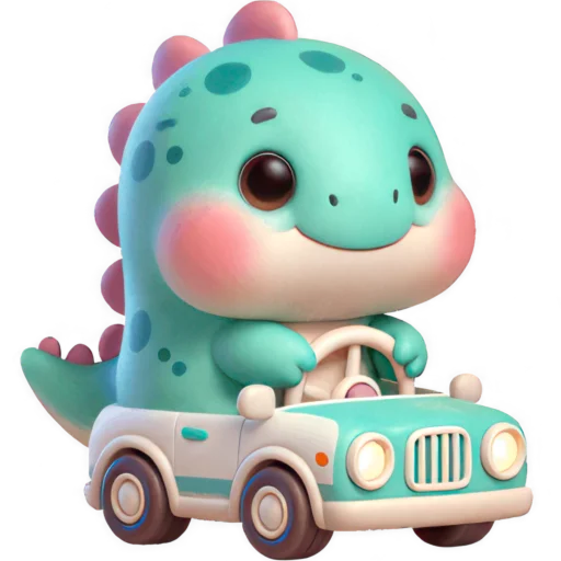 🚙 Стикер «Милый Дино» для Telegram
