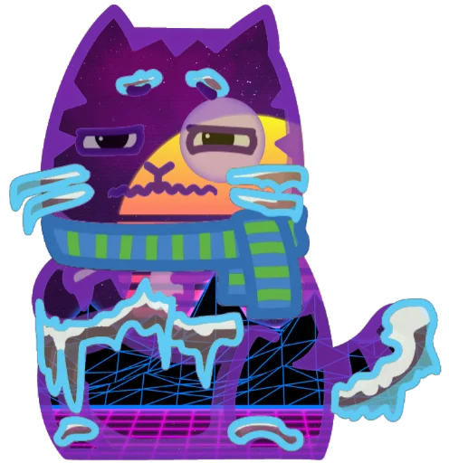 🥶 Стикер «Wavecat Persik» для Telegram
