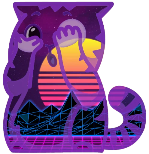 🙈 Стикер «Wavecat Persik» для Telegram
