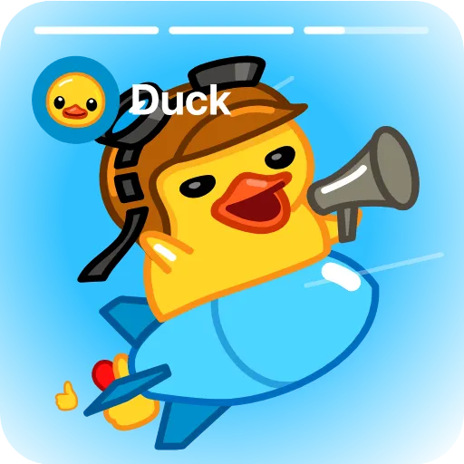 🚀 Стикер «Duck X2» для Telegram