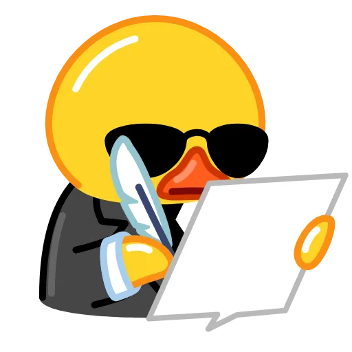 ✍️ Стикер «Utya is writing...» для Telegram