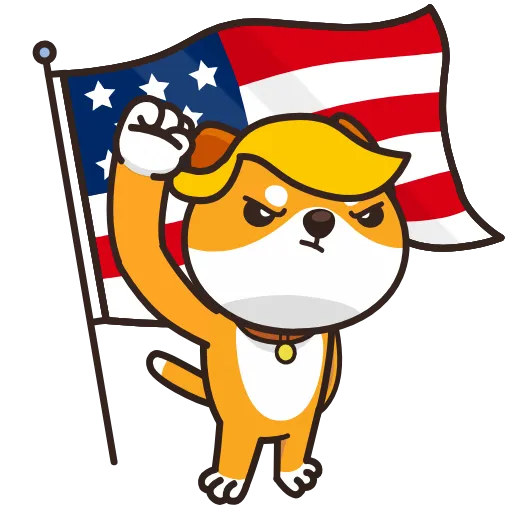 🇺🇸 Стикер «Dog Mememania» для Telegram