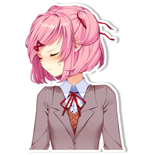 😔 Стикер «DDLC Natsuki» для Telegram
