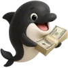 🤑 Эмодзи «Милый дельфин» для Telegram