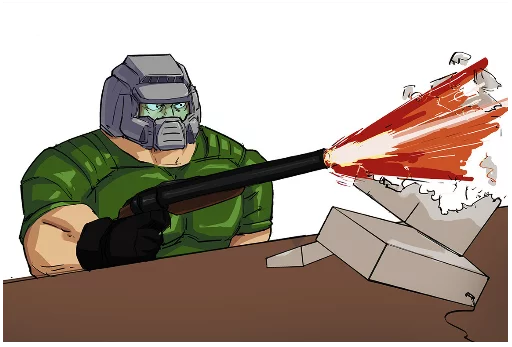 😠 Стикер «Doom Rip & Tear» для Telegram