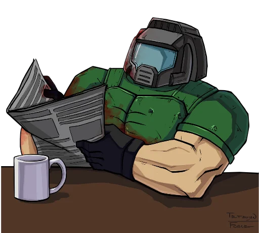 📰 Стикер «Doom Rip & Tear» для Telegram