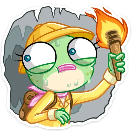 😰 Стикер «Лягушка Дотти, может, и зелёная, но это совсем не» для Telegram