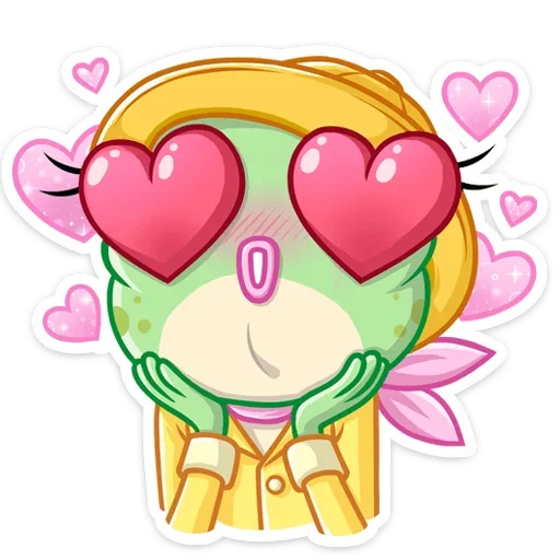 😍 Стикер «Лягушка Дотти, может, и зелёная, но это совсем не» для Telegram