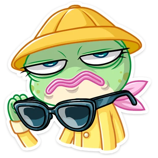 😒 Стикер «Лягушка Дотти, может, и зелёная, но это совсем не» для Telegram