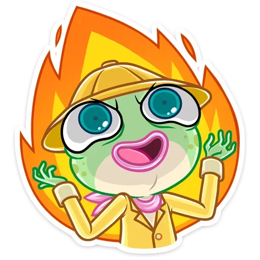 😈 Стикер «Лягушка Дотти, может, и зелёная, но это совсем не» для Telegram