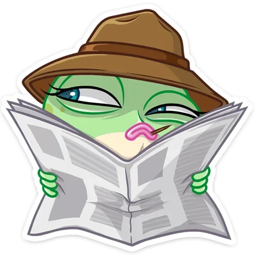 🧐 Стикер «Лягушка Дотти, может, и зелёная, но это совсем не» для Telegram