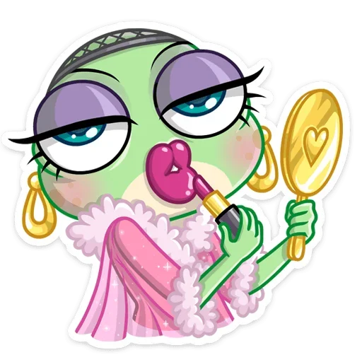 💄 Стикер «Лягушка Дотти, может, и зелёная, но это совсем не» для Telegram