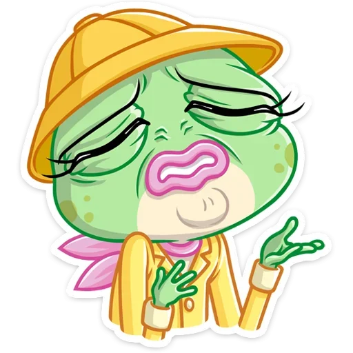 😫 Стикер «Лягушка Дотти, может, и зелёная, но это совсем не» для Telegram