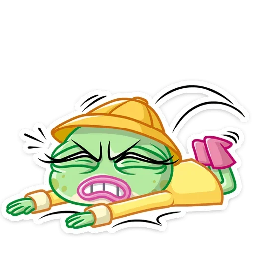 😫 Стикер «Лягушка Дотти, может, и зелёная, но это совсем не» для Telegram