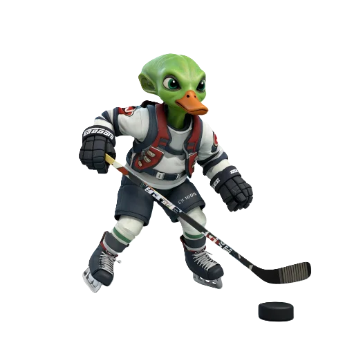 🏒 Стикер «Duck sport alien» для Telegram