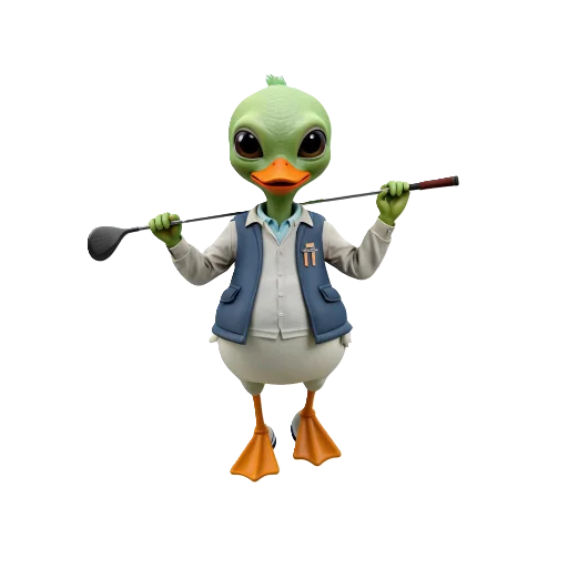🏌 Стикер «Duck sport alien» для Telegram