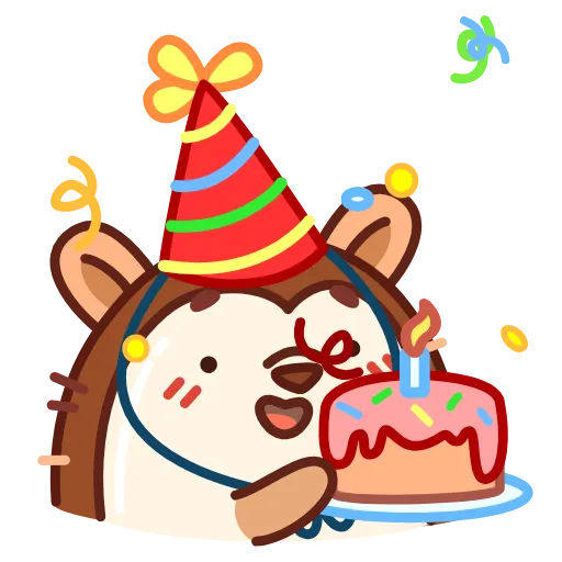 🥳 Стикер «Ежик» для Telegram