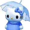 Эмодзи Hello Kitty в синих тонах для Telegram — скачать