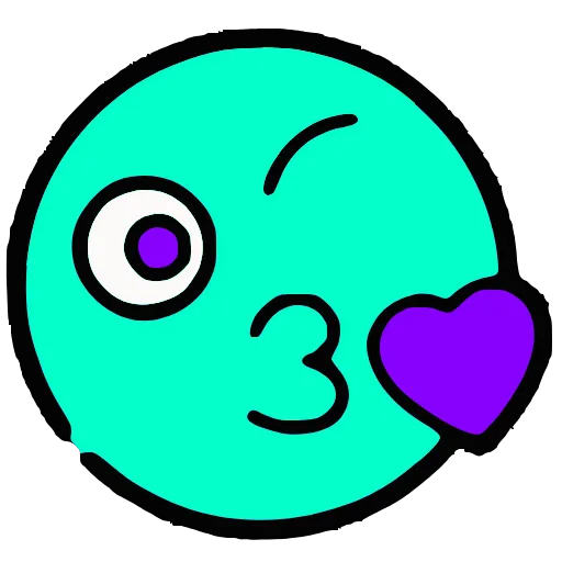 😘 Эмодзи «Бирюзовые буквы и эмодзи» для Telegram