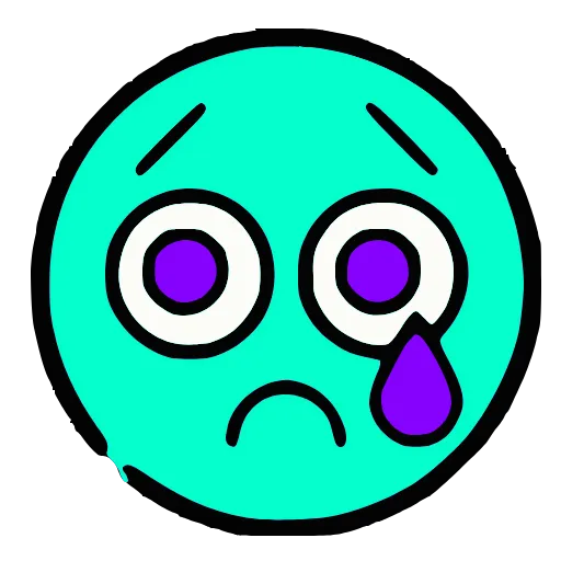 😢 Эмодзи «Бирюзовые буквы и эмодзи» для Telegram