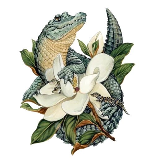 🐊 Стикер «Enchanted garden» для Telegram