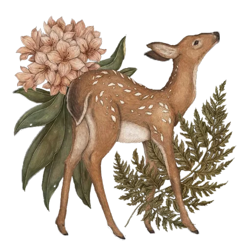 🦌 Стикер «Enchanted garden» для Telegram
