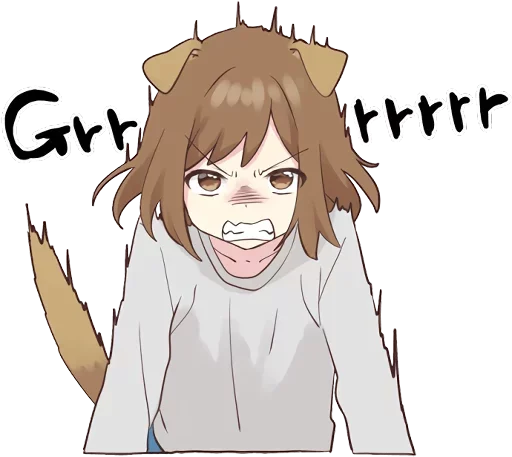 😡 Стикер «dog girl» для Telegram