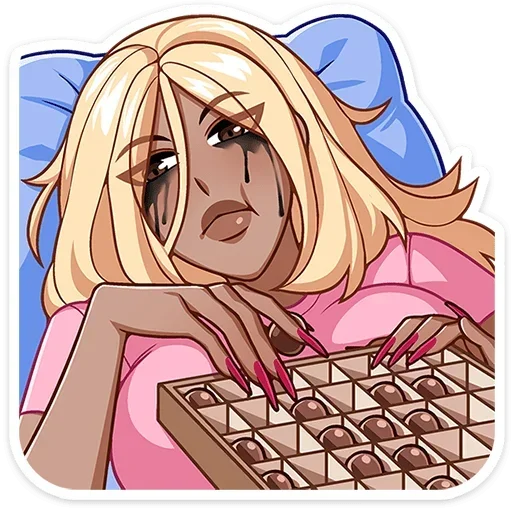 😢 Стикер «Эцуко без надписей» для Telegram