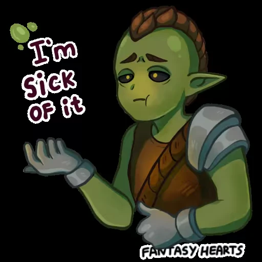🤮 Стикер «Fantasy Hearts» для Telegram
