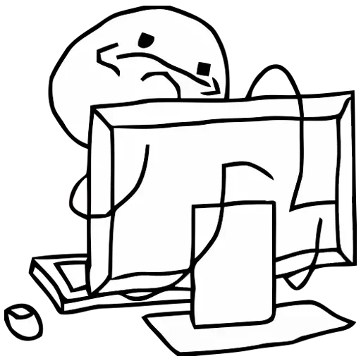 ❤ Стикер «Desk / meme faces» для Telegram