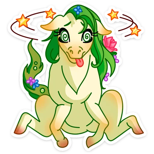 😵‍💫 Стикер «Флоралинн - вторая сестричка единорожки Линн.» для Telegram