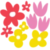 💐 Эмодзи «Розовые буквы и эмодзи с цветами» для Telegram