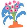 🌸 Эмодзи «Розовые буквы и эмодзи с цветами» для Telegram